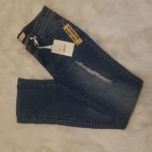 LOLO DESTROYED STRAIGHT LEG BLUE JEANS